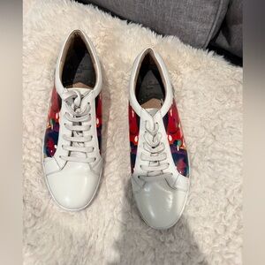 Robert Graham Vibrant Red and White Sneakers